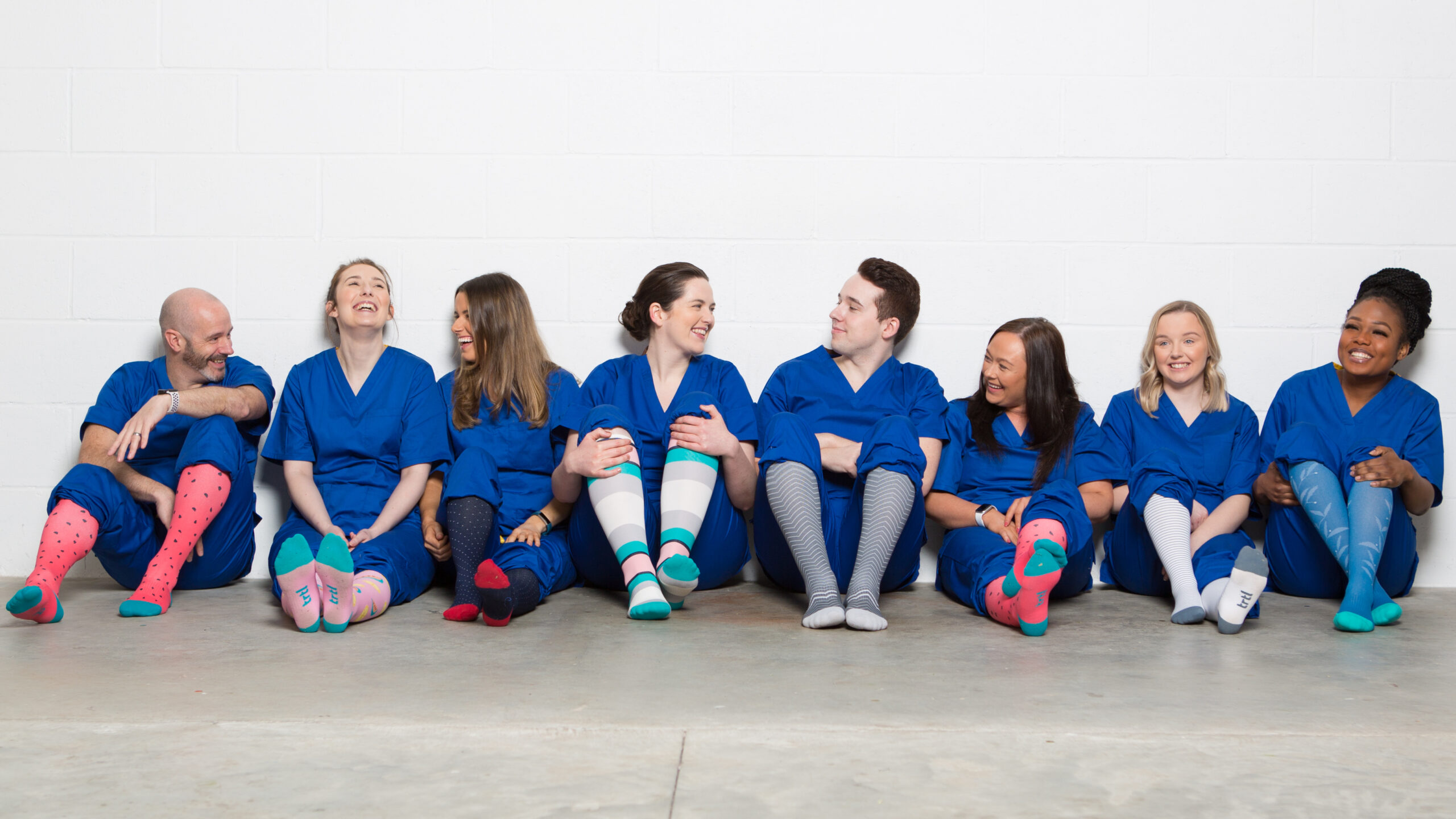 NHS nurses wearing Trtl compression socks.