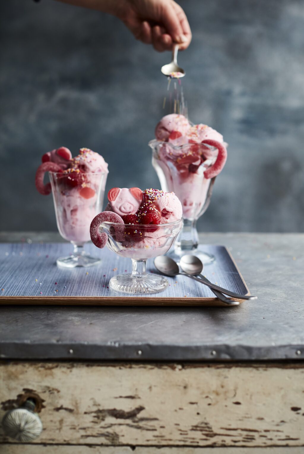 Percy Pig Ice Cream Sundae