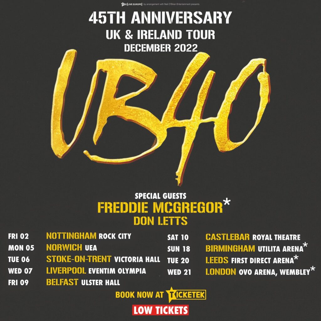 ub40 tour song list