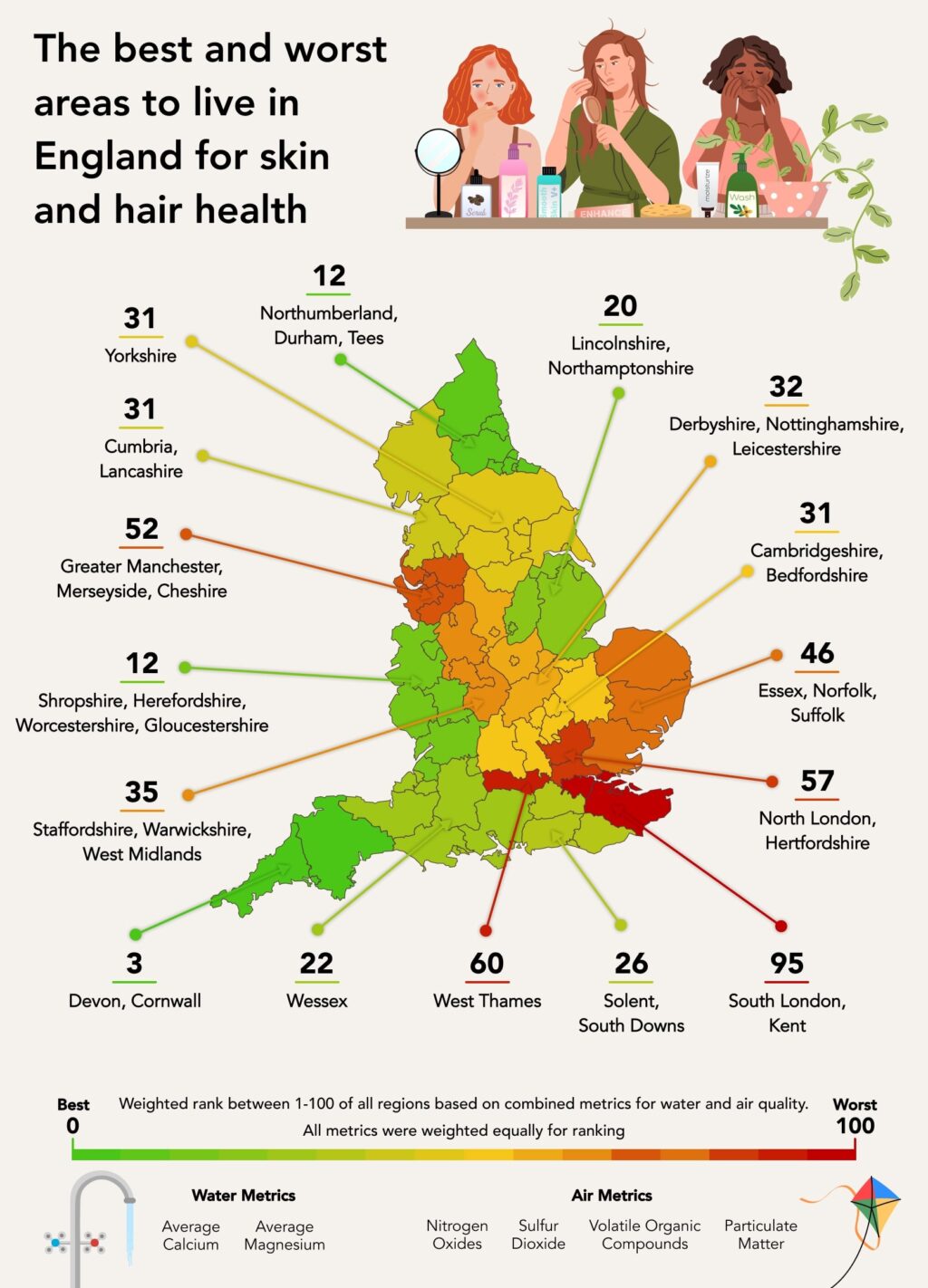 The Worst Areas to Live in England - map