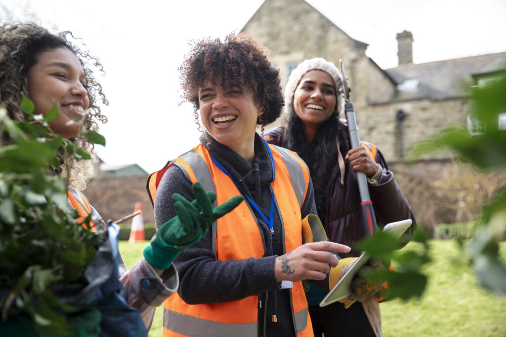 Volunteers Sharing a Laugh