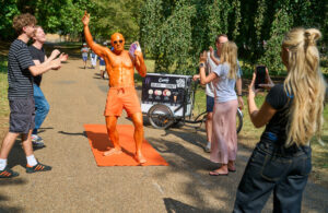 A new-look Tango Man returns to the streets, London, 23rd July 2026