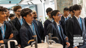 Students at the Preston showroom