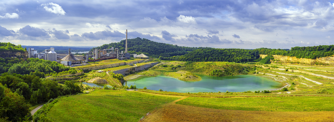 Open Pit Quarry for Mining Limestone in the Sint Pietersberg (Mount Saint Peter) near Maastricht in n Limburg, Netherlands.